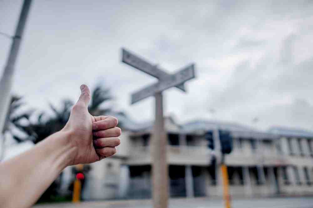 person showing like sign