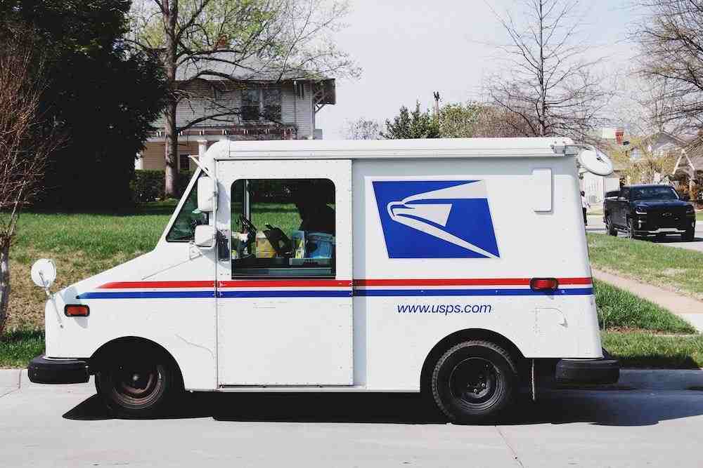 landscape photography of white box van