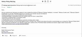 变天了！亚马逊再发大面积POLICY WARNING邮件