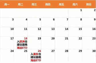 不可不知的发货时间表：亚马逊Q4旺季全球物流日历表来啦！