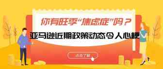 你有旺季“焦虑症”吗？亚马逊近期政策动态令人心梗！