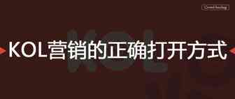 KOL营销的正确打开方式