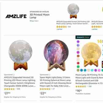 Moon Lamp在亚马逊，ebay的市场机会（营销内容）