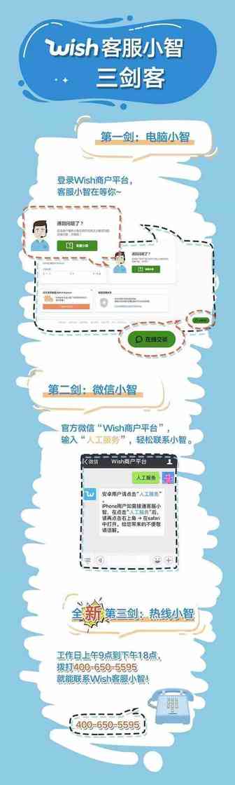 继平台客服、官方微信后，Wish官方客服热线电话开通啦！