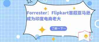 Forrester：Flipkart首超亚马逊,成为印度电商老大