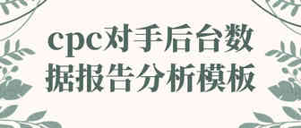 cpc对手后台报告及对比法分析模板，有了这些数据便可以参考行业水平，更可以对比分析自己不同店铺绩效和关键词了