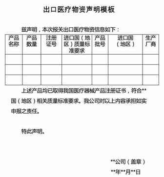 商务部：关于有序开展医疗物资出口的公告