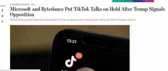 对不起，我不同意！特朗普禁止TikTok在美运营，美国媒体怎么看？