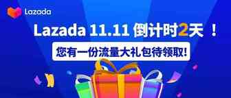 Lazada双十一倒计时2天，您有一份流量大礼包待领取！