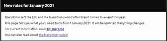 英国脱欧：从2021年1月1日起使用UKCA标记