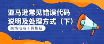 亚马逊常见错误代码说明及处理方式（下）