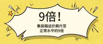 集装箱运价飙升至正常水平的9倍