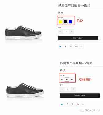 如何将shopify产品变体色块用变体图片替代