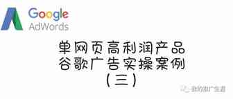 单网页高利润谷歌广告实操案例（三）
