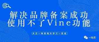 解决品牌备案成功使用不了Vine功能