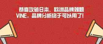 恭喜攻破日本、欧洲品牌难题，VINE，品牌分析终于可以用了！