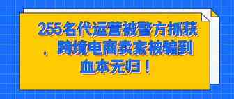 255名代运营被警方抓获，跨境电商卖家被骗到血本无归！