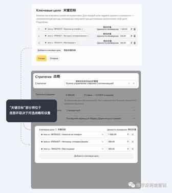 根据多个目标为转化付费和 Yandex Direct 中的关键目标部分的更新