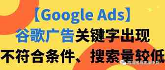 【Google Ads】谷歌广告关键字出现不符合条件、搜索量较低