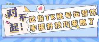 我是从哪三个方面提升TK账号运营效率的？