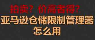 拍卖？价高者得？手把手教你仓储限制管理器到底怎么用？