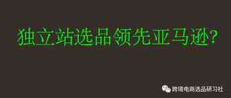 亚马逊爆款选品，独立站产品一定领先市场吗？