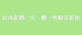 站内促销：买一赠一和购买折扣