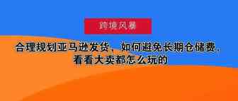 合理规划亚马逊发货，如何避免长期仓储费，看看大卖都怎么玩的