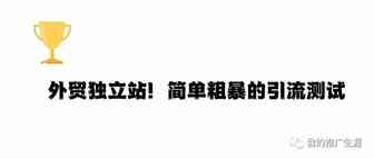 外贸独立站！简单粗暴的引流测试