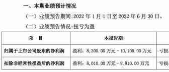 扭亏为盈！预计上半年实现净利润1.1亿元至1.3亿元