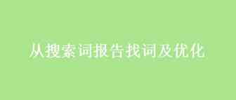 从搜索词报告找词及优化